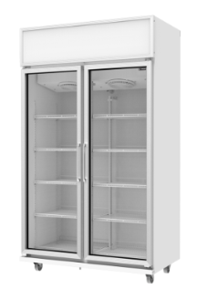 ຕູ້ແຊ່ແຂງ SANDEN INTERCOOL 2 DOORS STAINLESS RIS-080S (ບົນ0 ຫາ 10 ອົງສາ, ລ່າງ:-5 ຫາ -10 ອົງສາ)