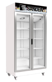 FREEZER  SANDEN INTERCOOL 2 DOORS STAINLESS RIS-070-BY  (-10 ຫາ -18 ອົງສາ)