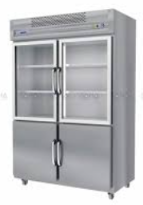 FREEZER  SANDEN INTERCOOL 4 DOORS STAINLESS RIS-130S  (ບົນ0 ຫາ 10 ອົງສາ, ລ່າງ:-5 ຫາ -10 ອົງສາ)